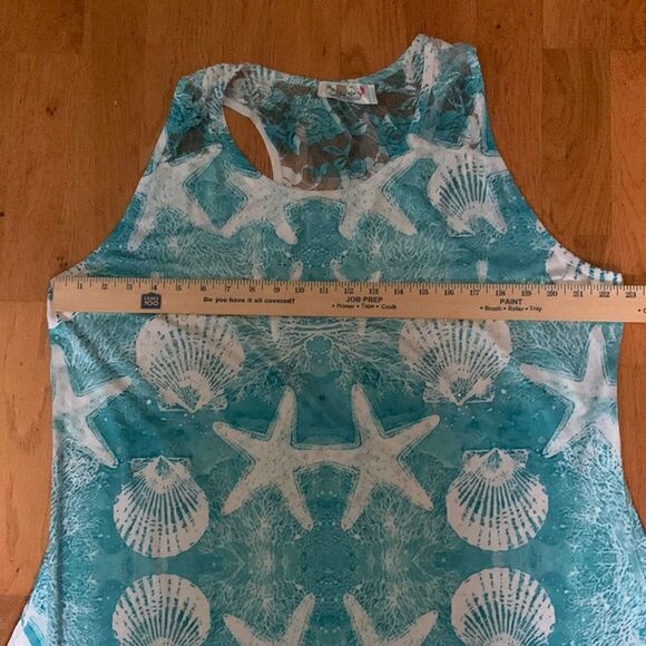 India Boutique Women’s Dress Plus Size Beach Seashells Rhinestones Sleeveless - Picture 3 of 12